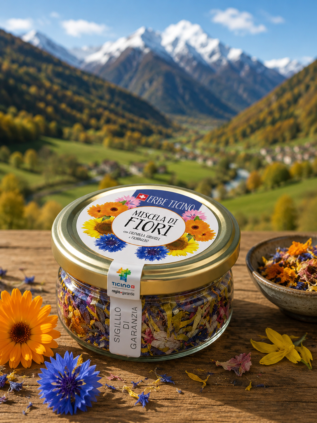 Miscela di Fiori con Calendula, Girasole e Fiordaliso
