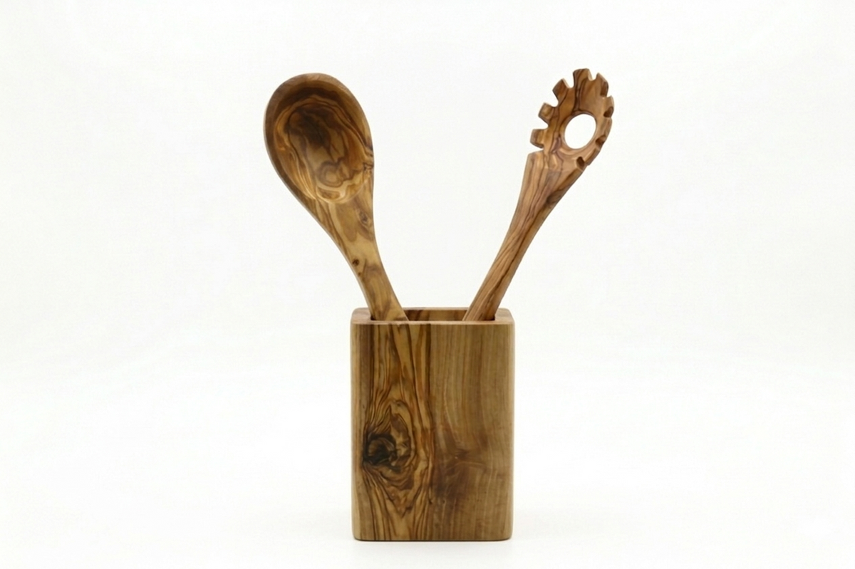 Set di utensili da cucina in legno d'ulivo – foto 6
