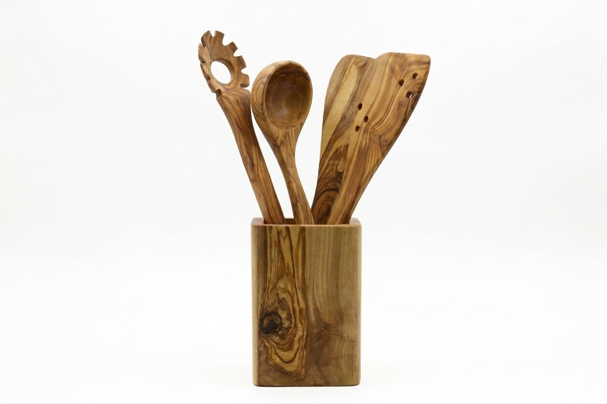 Set di utensili da cucina in legno d'ulivo – foto 2