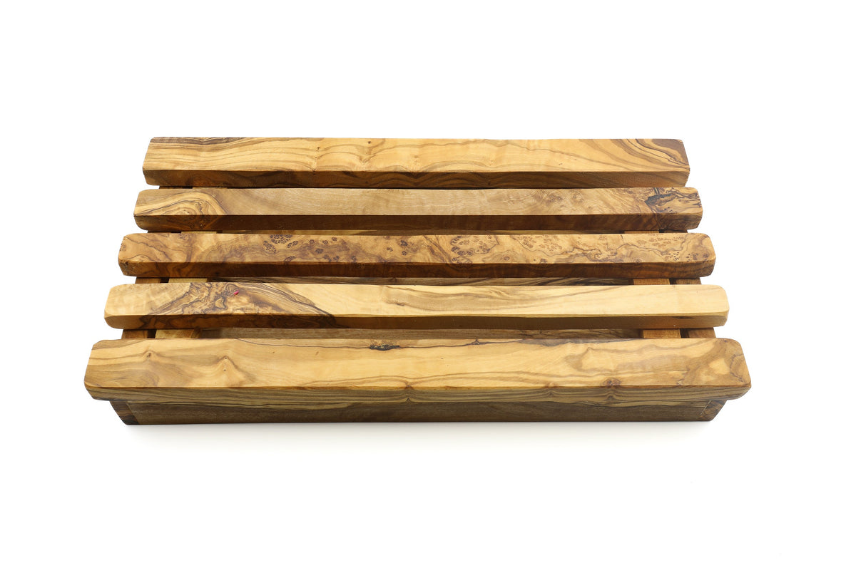 Tagliere per il pane con raccoglibriciole in legno d'ulivo – foto 11