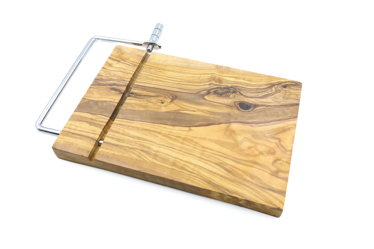 Affettaformaggio con tagliere in legno d'ulivo