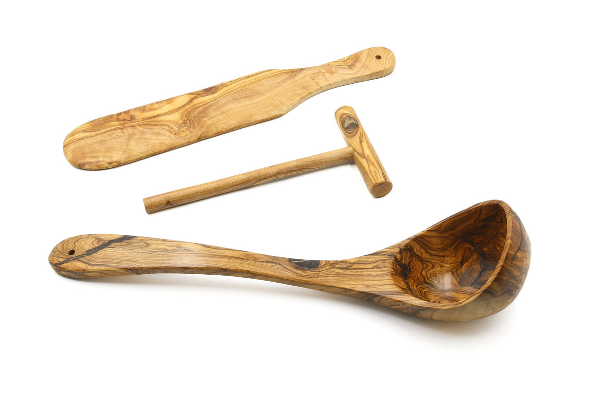 Set per crêpes in legno d'ulivo – Professional