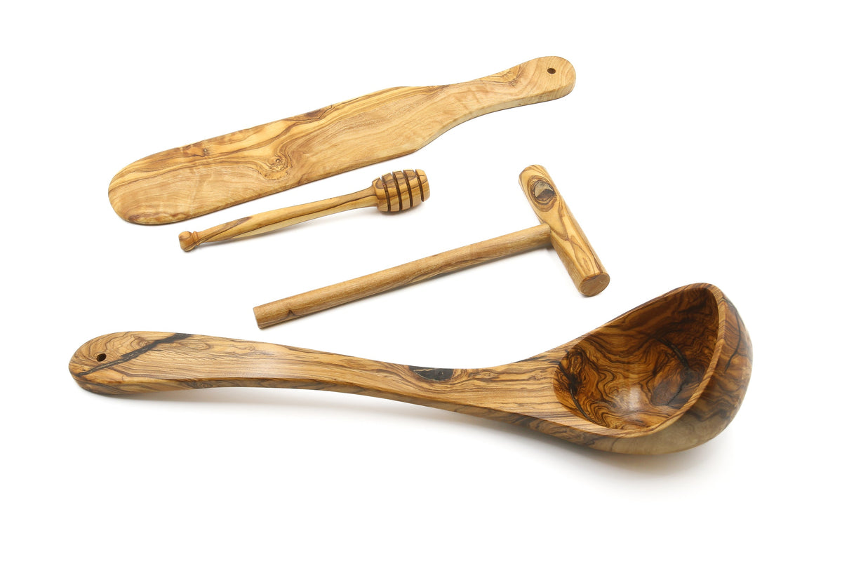 Set per crêpes in legno d'ulivo – Premium