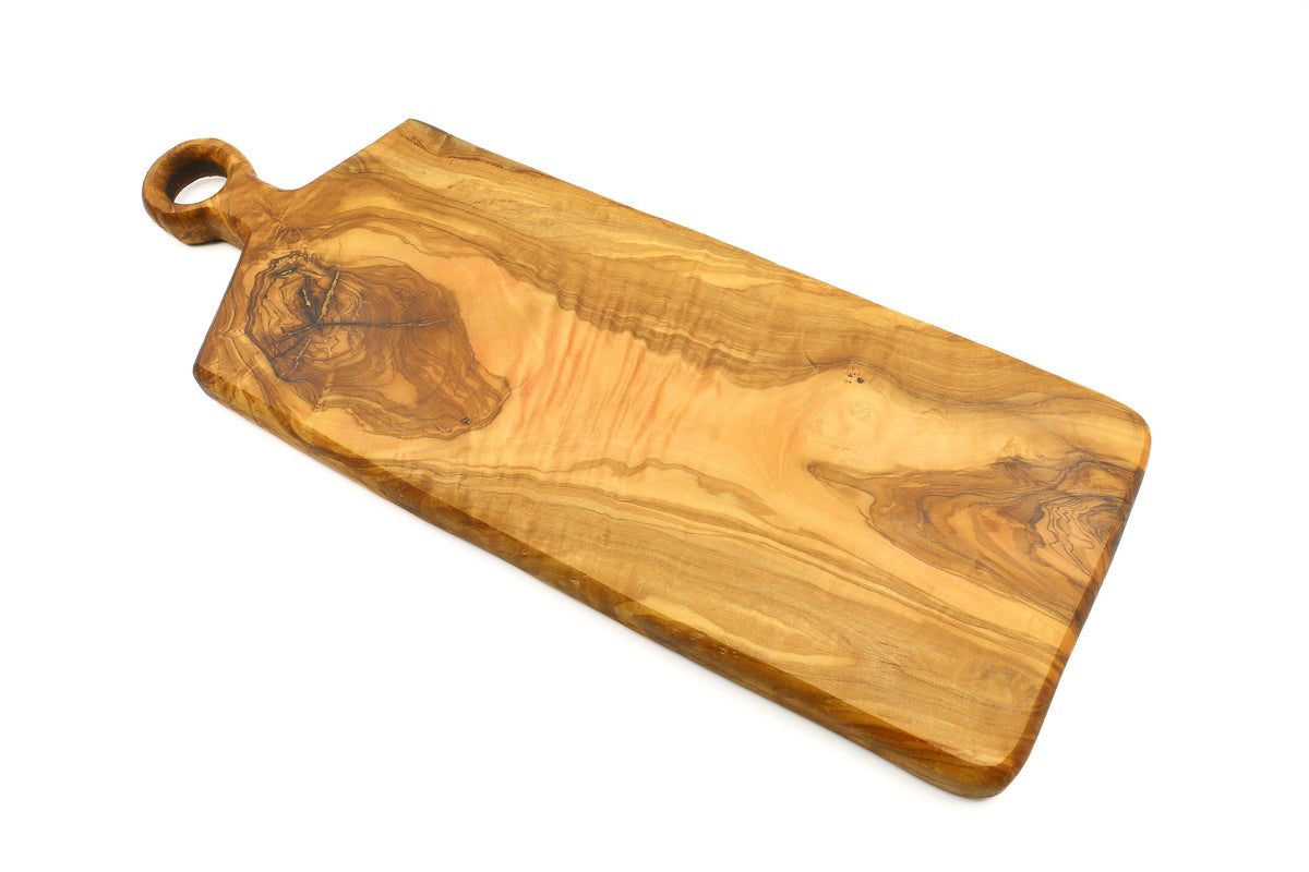 Tagliere rettangolare in legno d'ulivo con manico ad anello – foto 4