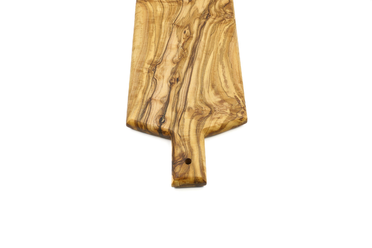 Tagliere a scudo in legno d'ulivo con manico – foto 6