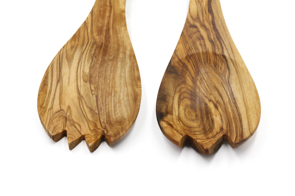 Cucchiaio dentato per insalata in legno d'ulivo – foto 4