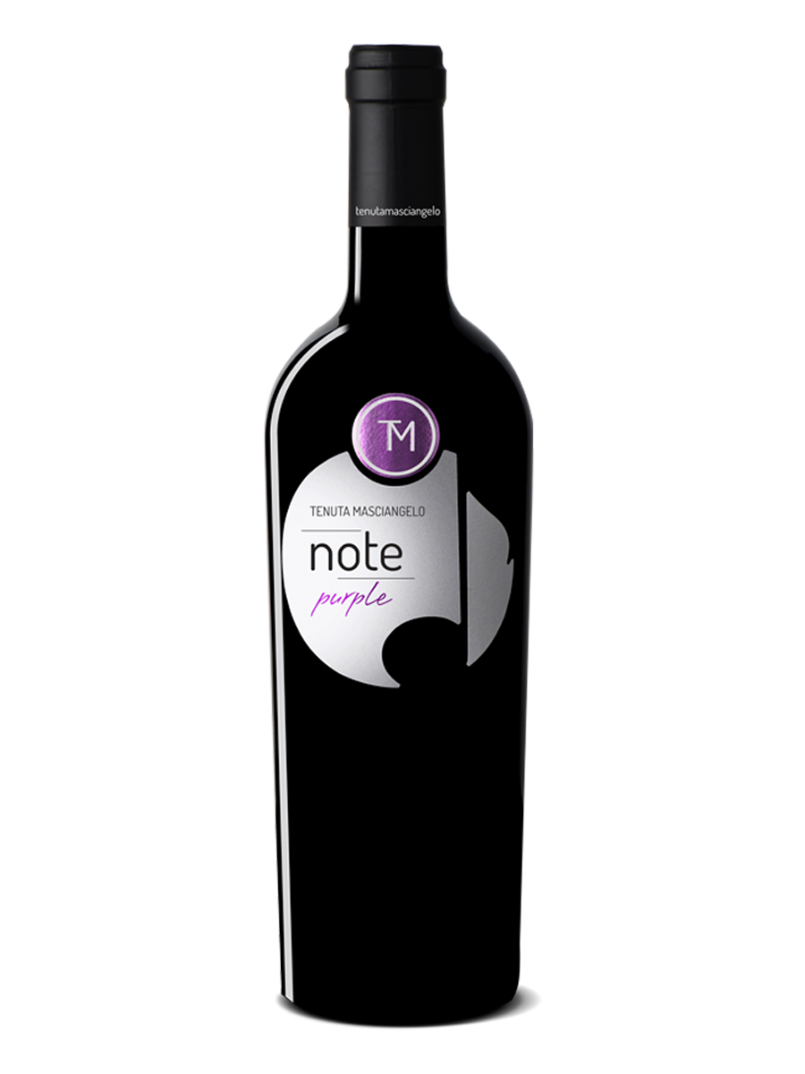 Note Purple Tenuta Masciangelo – sola bottiglia su sfondo trasparente