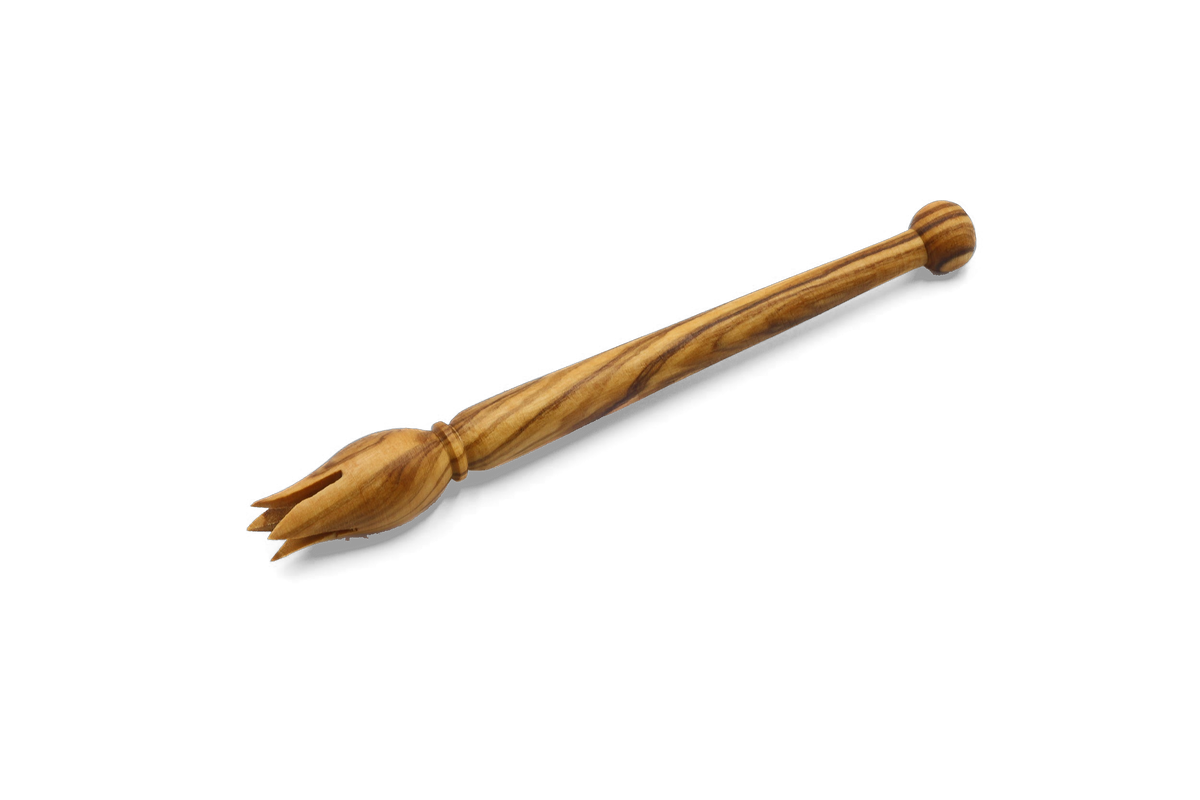 Forchettina per olive in legno d'ulivo
