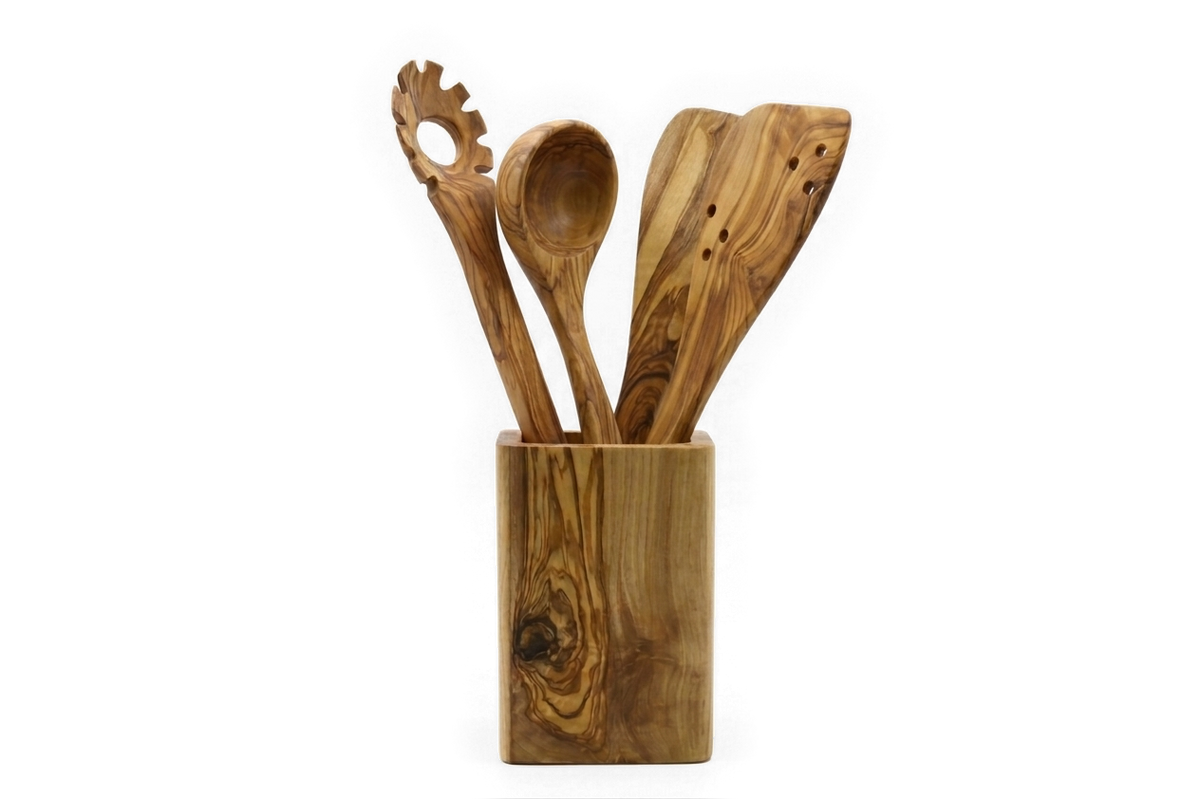Set di utensili da cucina in legno d'ulivo – foto 2