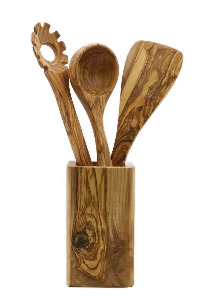 Set di utensili da cucina in legno d'ulivo – foto 3