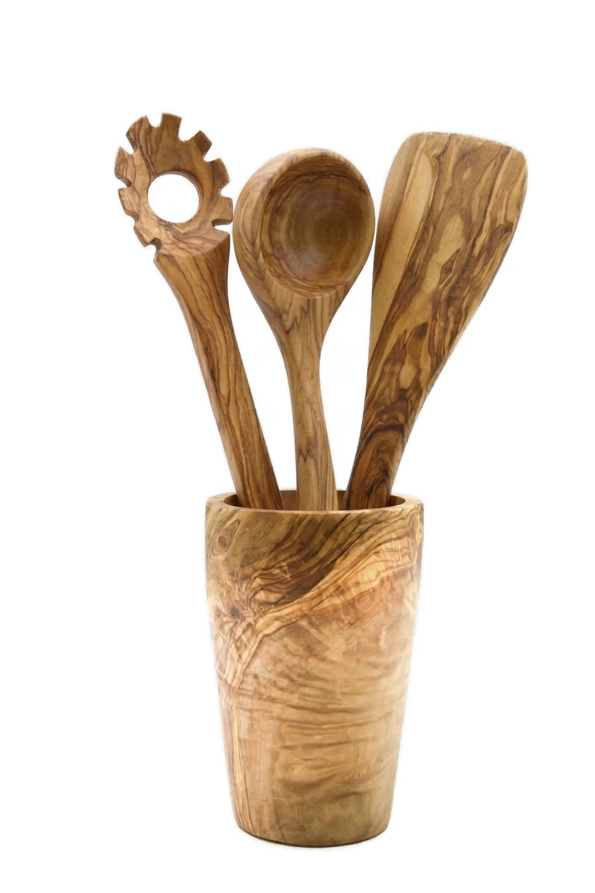 Set di utensili da cucina in legno d'ulivo – foto 5