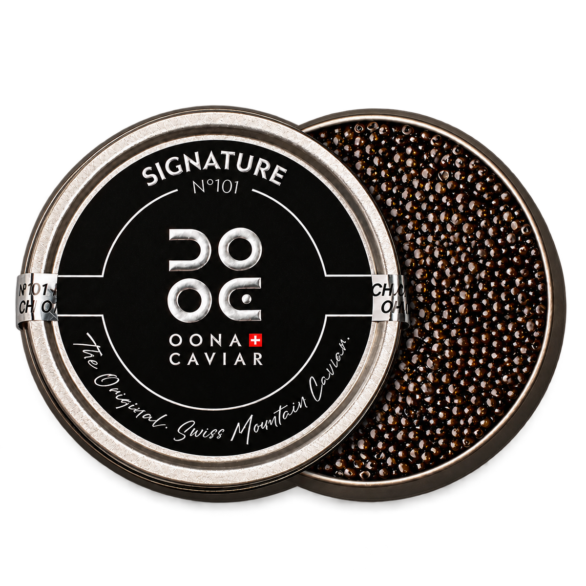 Caviale Oona N°101 Signature – latta 125 g su fondo bianco