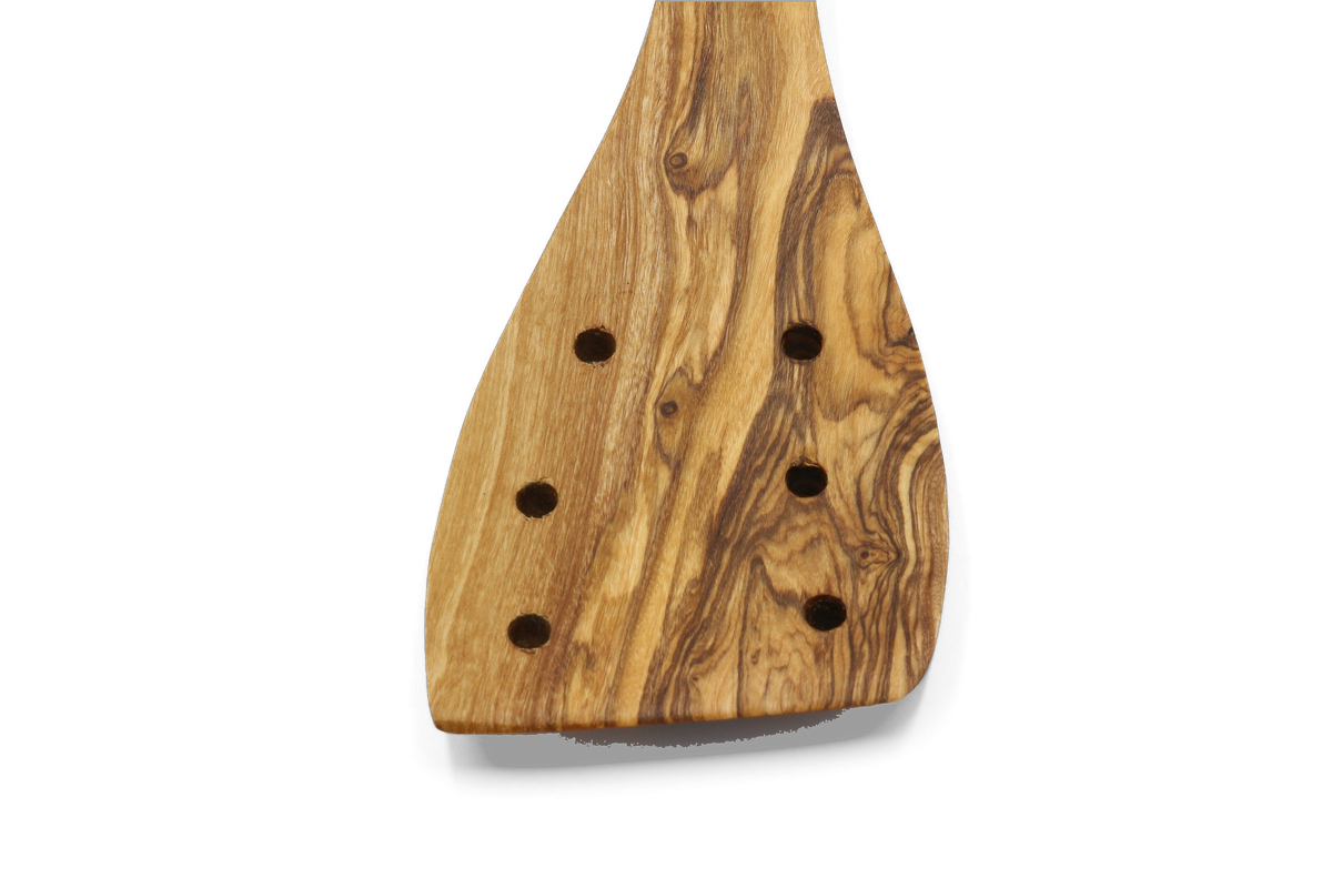 Spatola forata in legno d'ulivo – foto 5