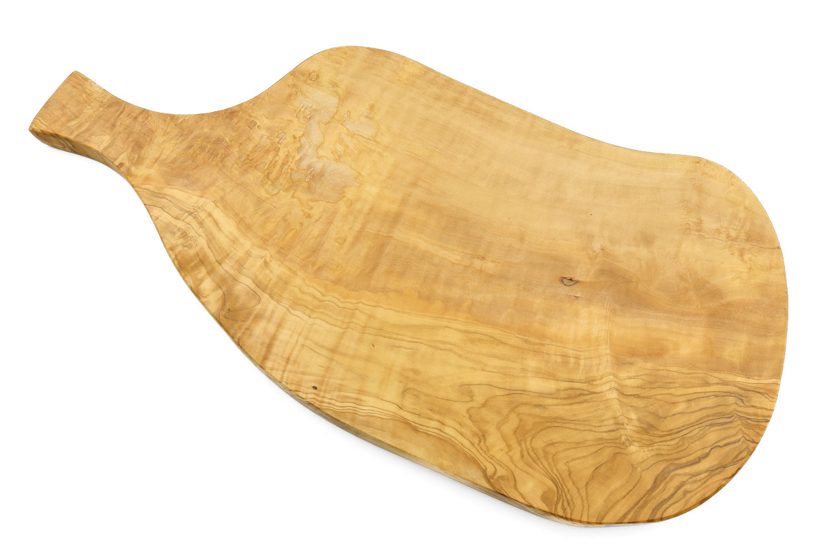 Tagliere irregolare con manico in legno d'ulivo – foto 10