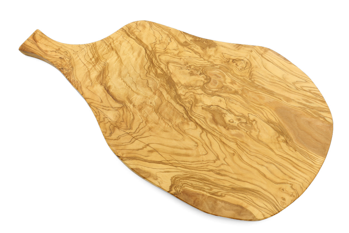 Tagliere irregolare con manico in legno d'ulivo – foto 11