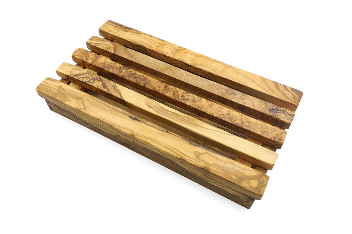 Tagliere per il pane con raccoglibriciole in legno d'ulivo – foto 12