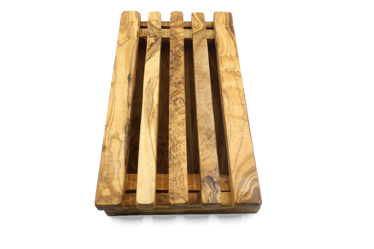 Tagliere per il pane con raccoglibriciole in legno d'ulivo – foto 14