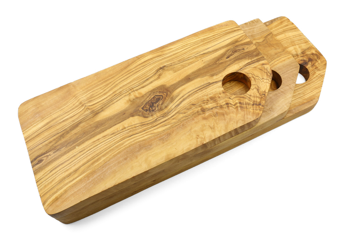 Tagliere rettangolare in legno d'ulivo con bordi smussati – foto 5