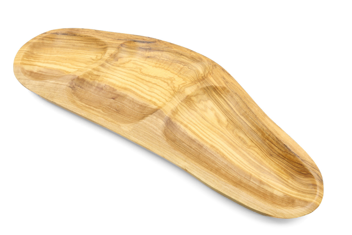 Vassoio per antipasti a scomparti in legno d'ulivo