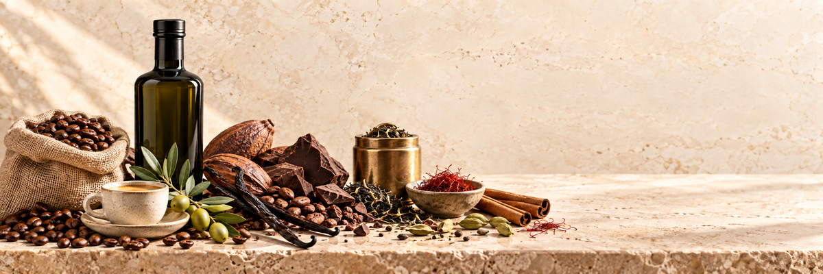I Sapori del Mondo: olio, caffè, cacao, spezie e vaniglia