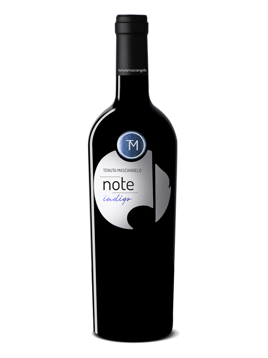 Note Indigo Tenuta Masciangelo – sola bottiglia su sfondo trasparente
