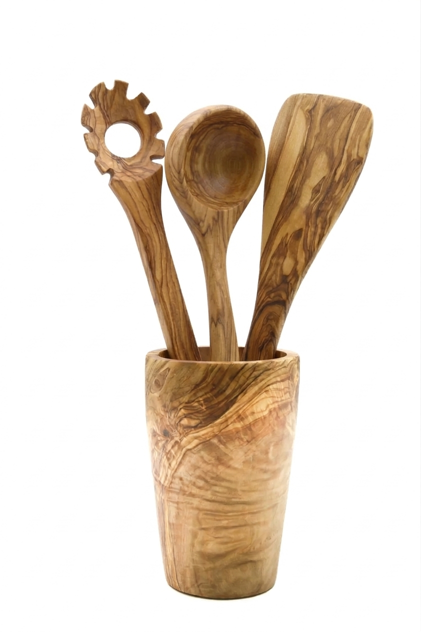 Set di utensili da cucina in legno d'ulivo – foto 5