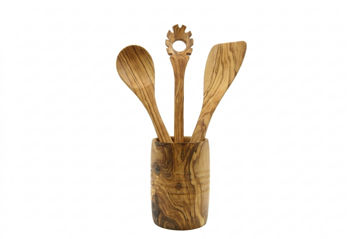 Set di utensili da cucina in legno d'ulivo – foto 8