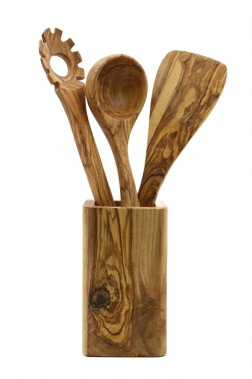Set di utensili da cucina in legno d'ulivo – foto 3