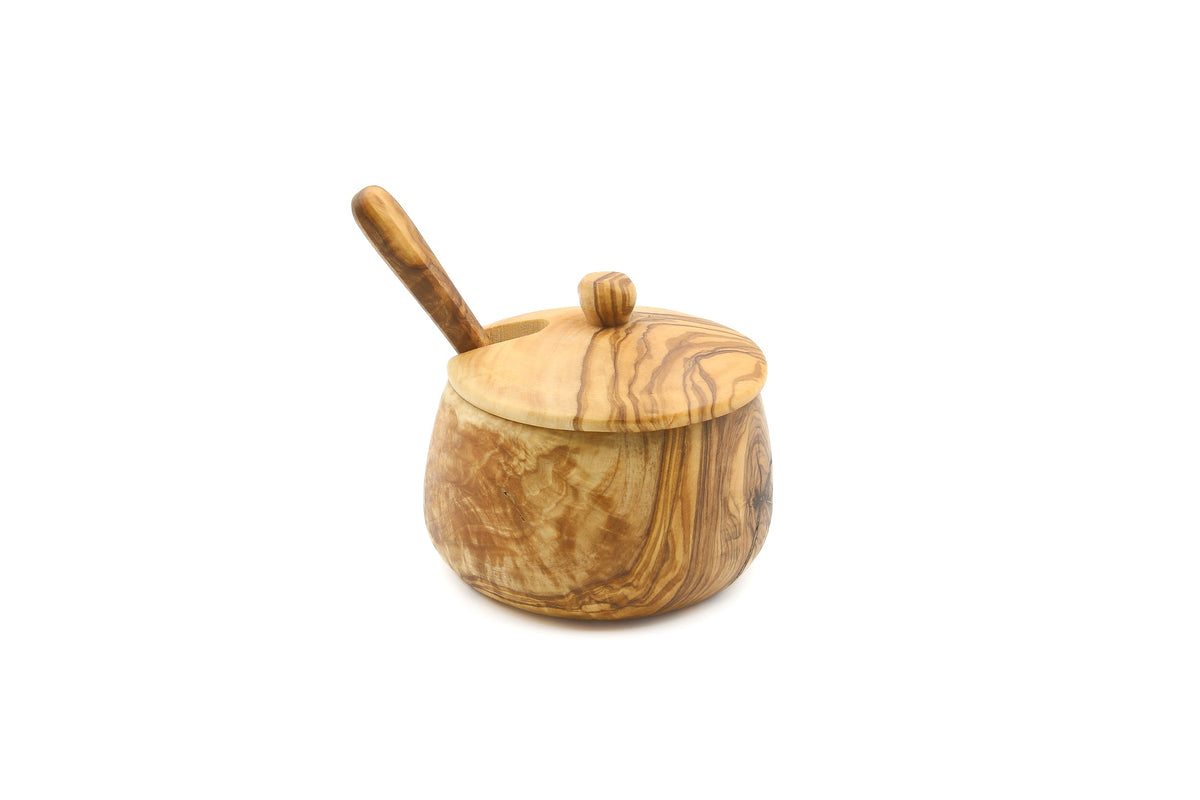 Saliera e zuccheriera in legno d'ulivo