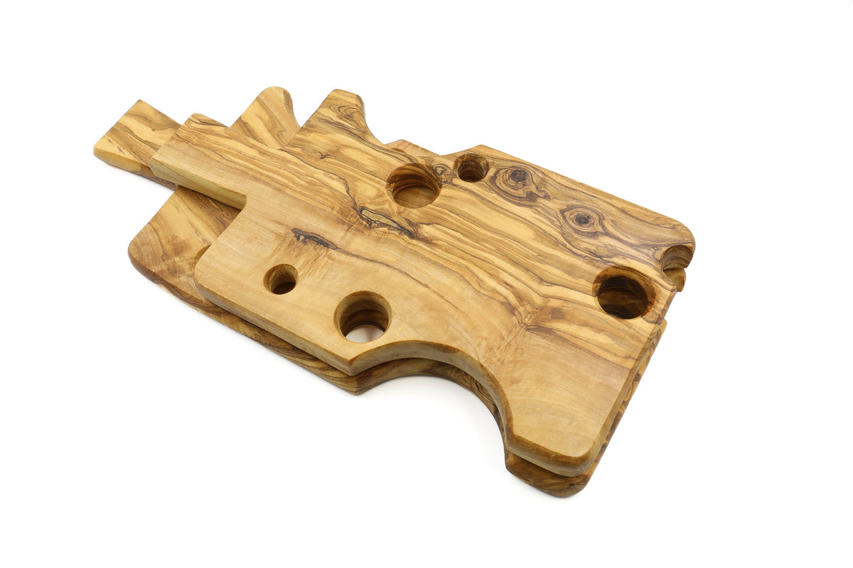 Tagliere a spicchio di formaggio in legno d'ulivo
