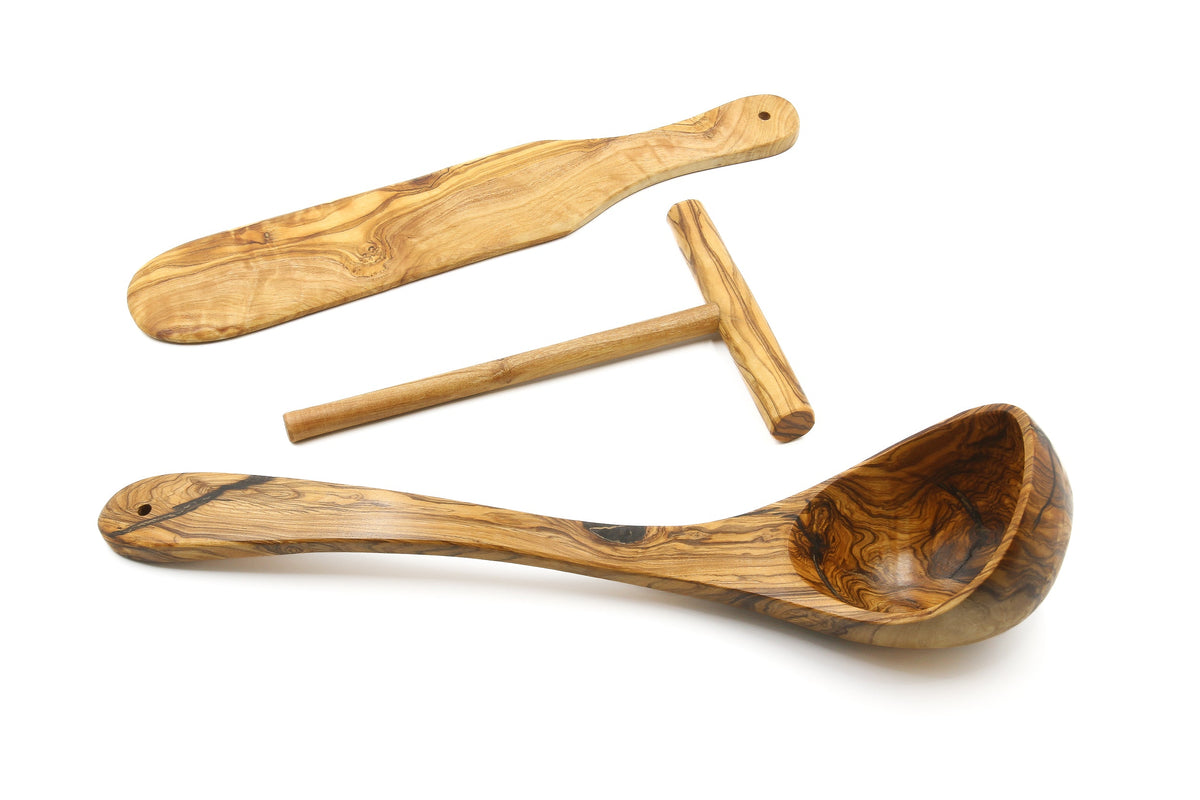Set per crêpes in legno d'ulivo – Professional – foto 2