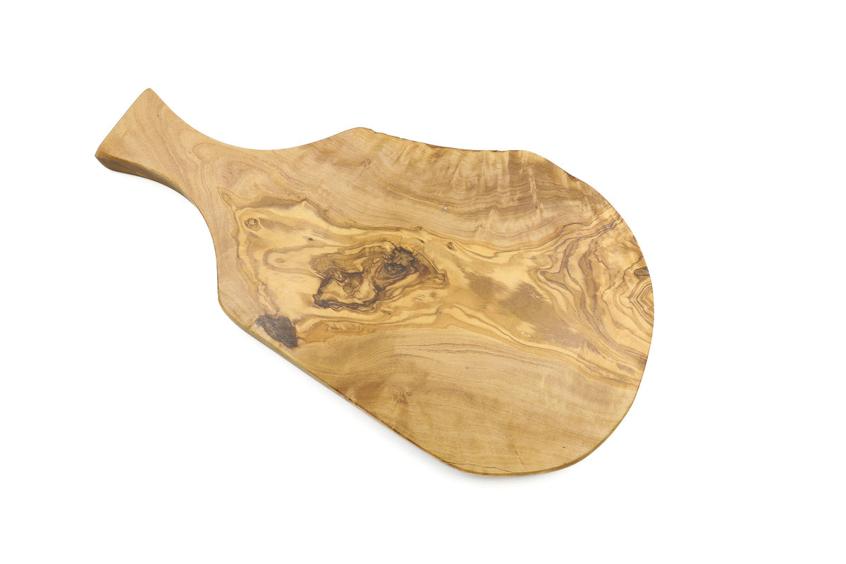 Tagliere irregolare con manico in legno d'ulivo – foto 2