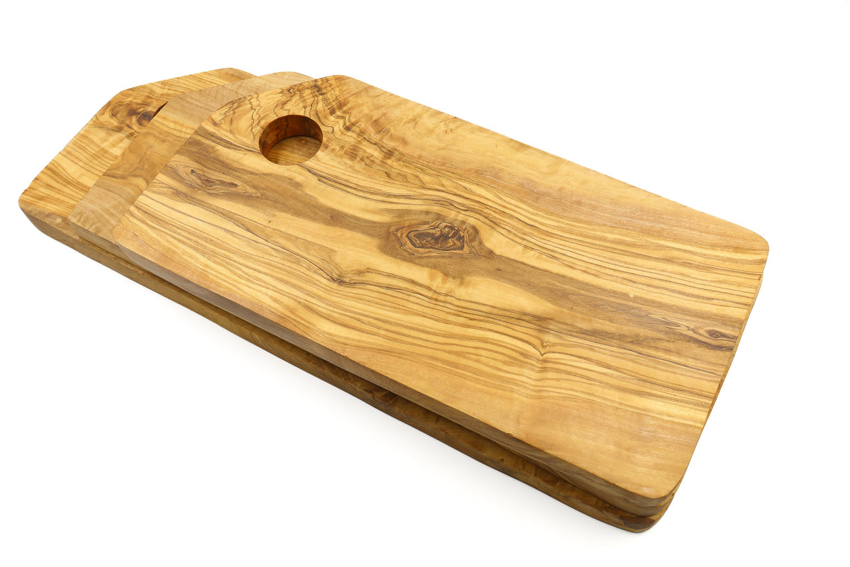 Tagliere rettangolare in legno d'ulivo con bordi smussati