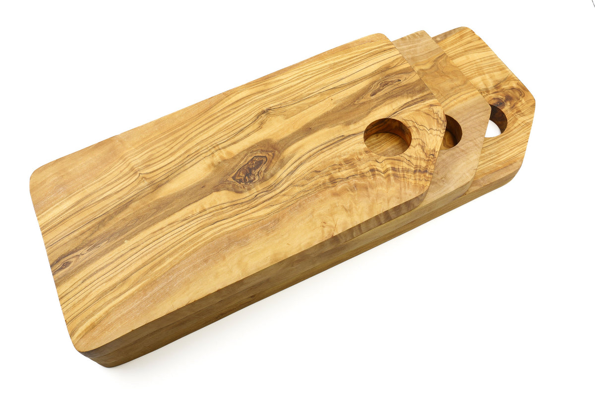 Tagliere rettangolare in legno d'ulivo con bordi smussati – foto 5