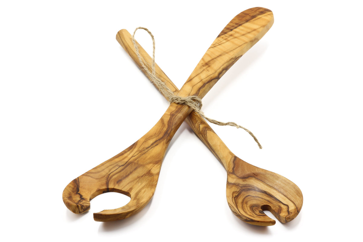 Forchetta da insalata stile scandinavo in legno d'ulivo – foto 5