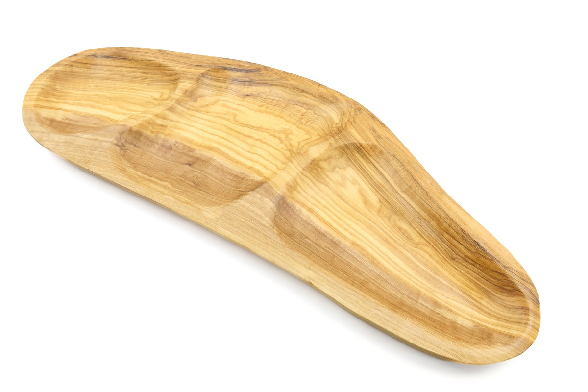 Vassoio per antipasti a scomparti in legno d'ulivo