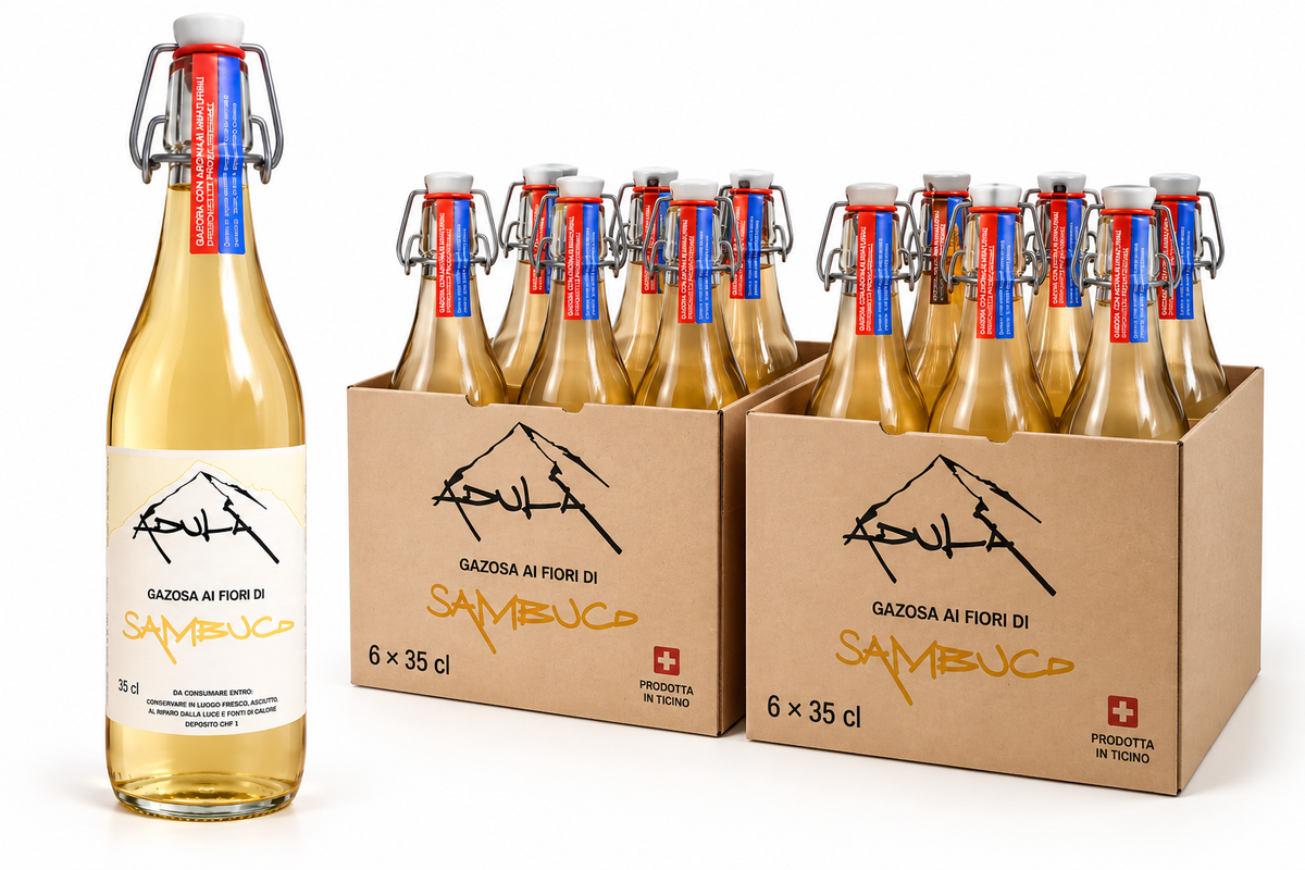 Gazosa Adula ai Fiori di Sambuco – 2 cartoni da 6x35 cl