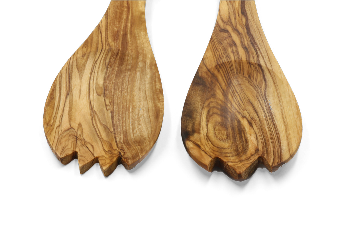 Cucchiaio dentato per insalata in legno d'ulivo – foto 4