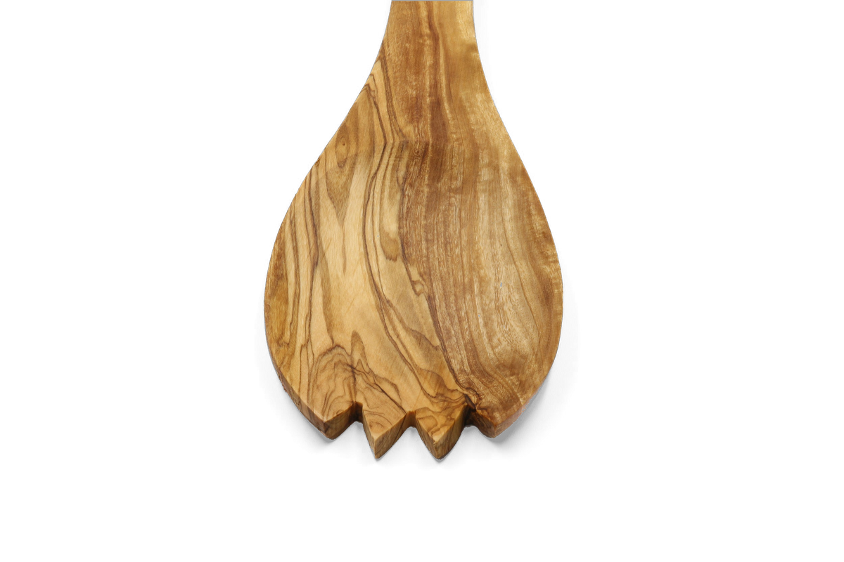 Cucchiaio dentato per insalata in legno d'ulivo – foto 5