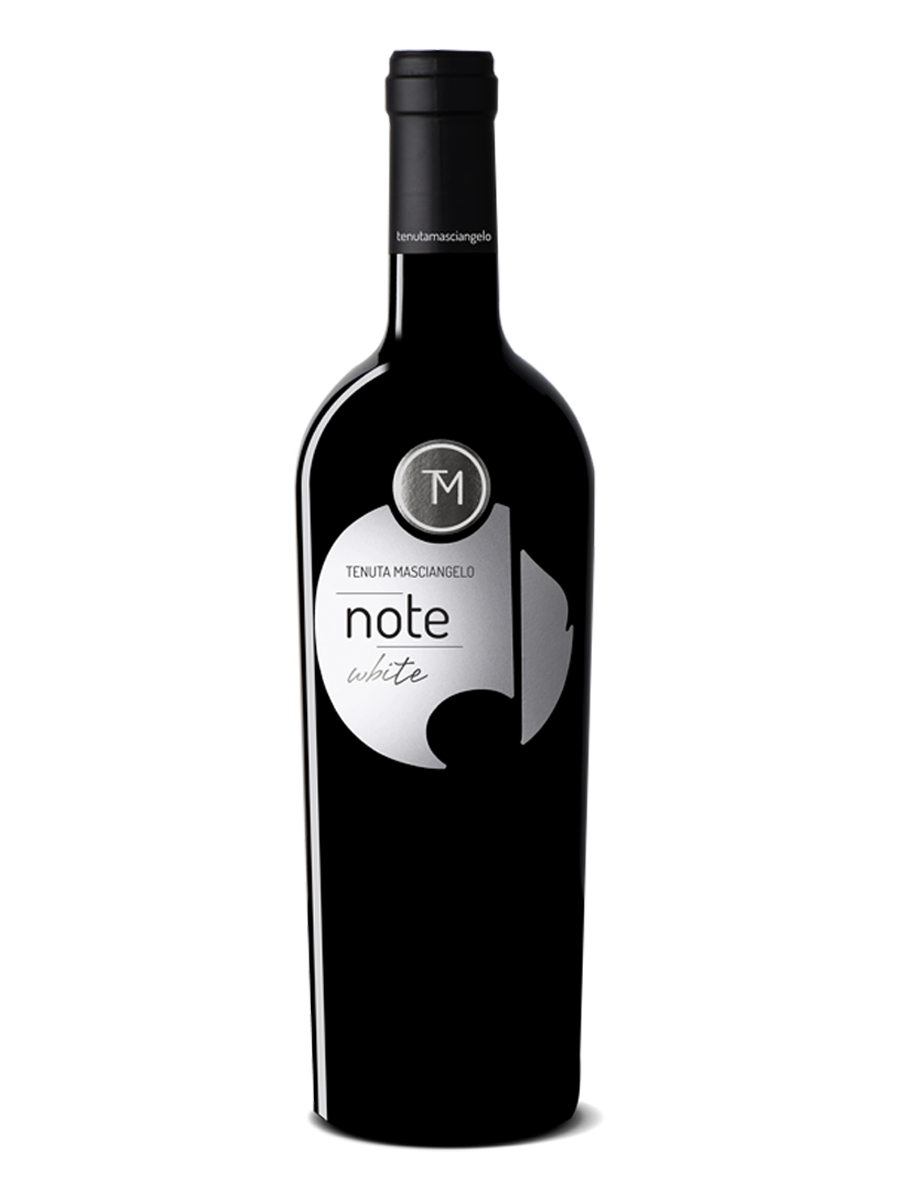 Note White Tenuta Masciangelo – sola bottiglia su sfondo trasparente
