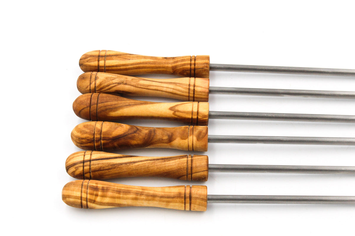 Forchette da fondue in legno d'ulivo – set da 6 – foto 6