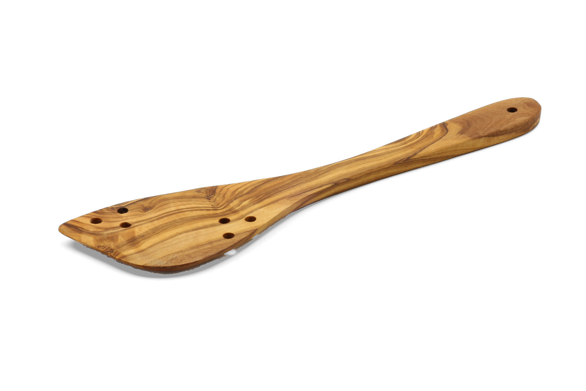 Spatola forata in legno d'ulivo – foto 3