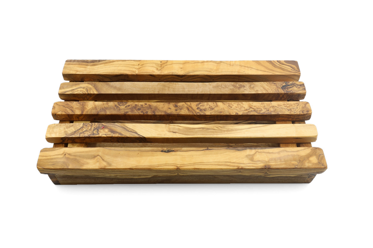 Tagliere per il pane con raccoglibriciole in legno d'ulivo – foto 11
