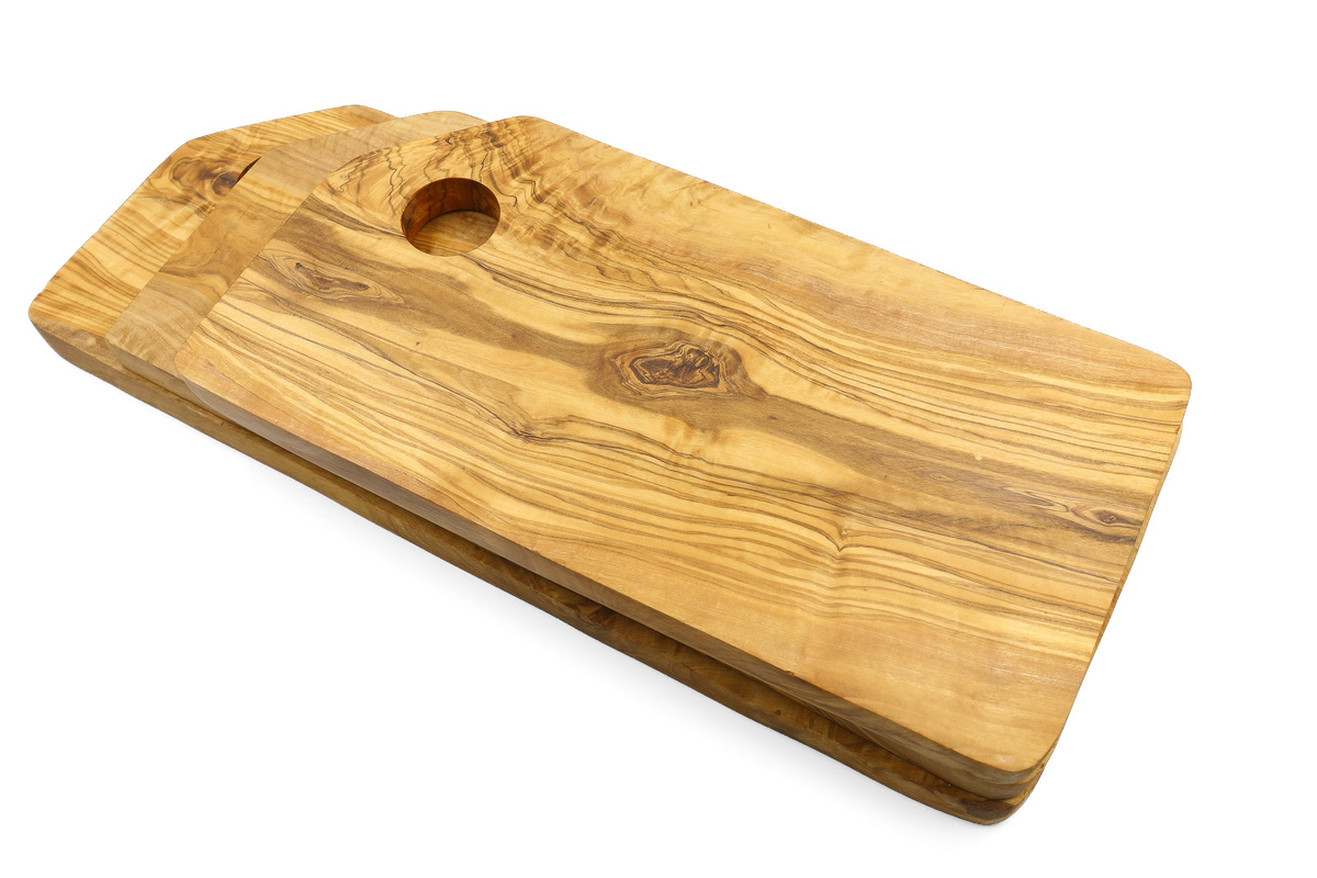 Tagliere rettangolare in legno d'ulivo con bordi smussati